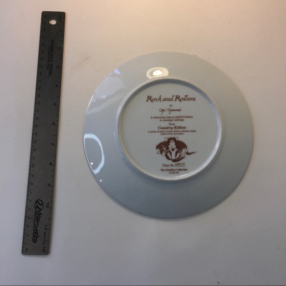 Vintage Kitten Plate Rock and Rollers Country Kitties Hamelton Collection 1988 - Picture 2 of 3